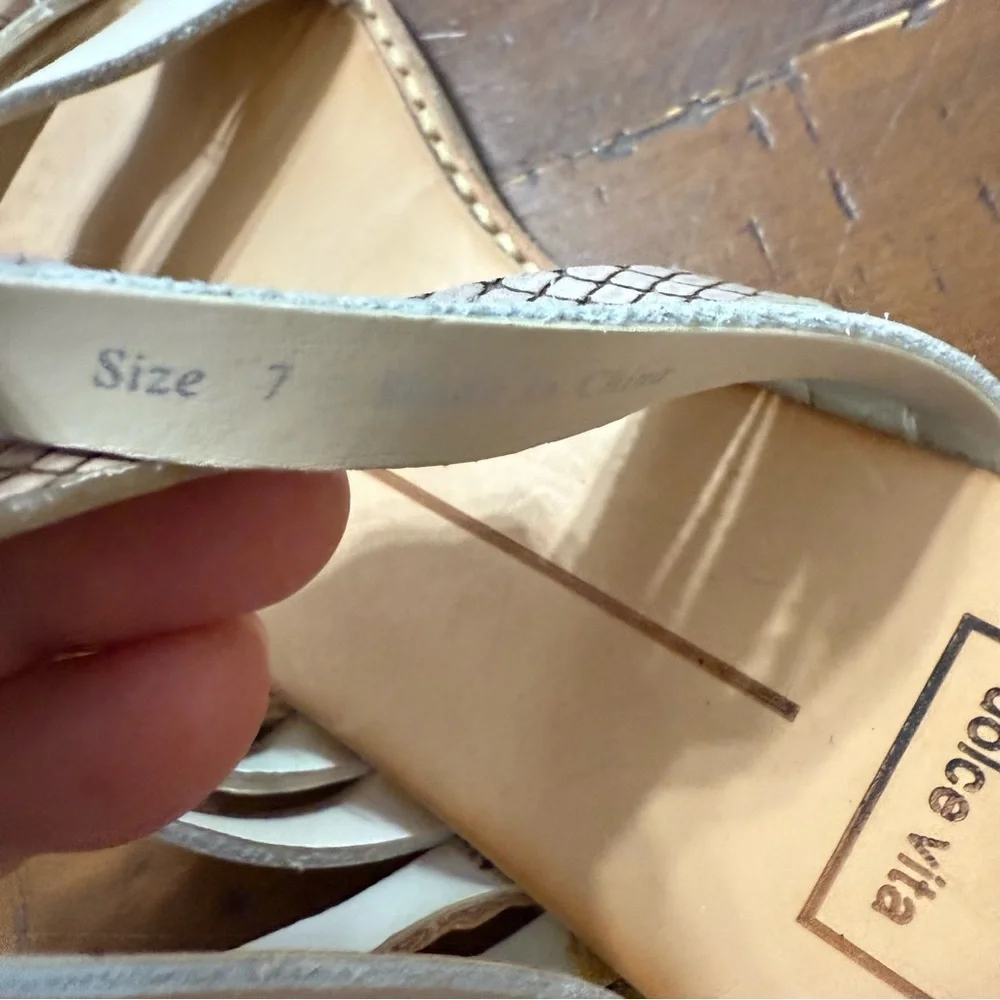 Dolce Vita Cream and Tan Sandals with Strappy Design size 7